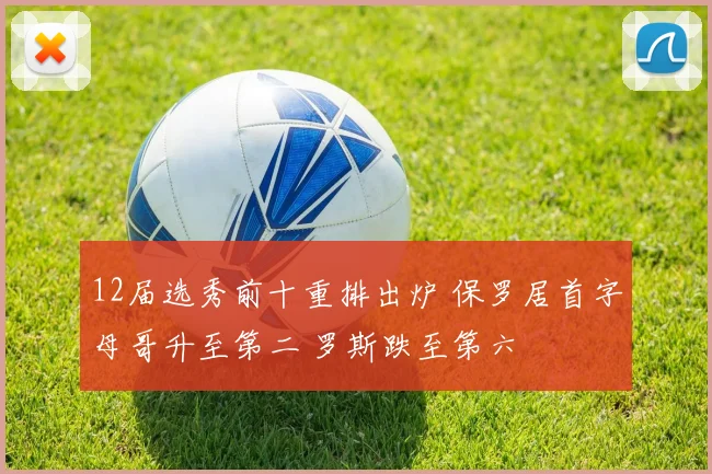 12届选秀前十重排出炉 保罗居首字母哥升至第二 罗斯跌至第六